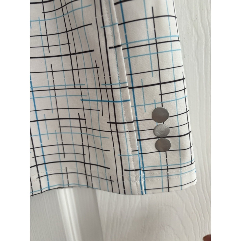 JoFit Women's Size 8 Golf Tennis Skort White Blue & Black Line Print Pattern - Picture 6 of 11